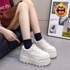 2025 new high-value thick-soled white shoes for women's popular height-increasing sports board shoes versatile autumn and winter casual muffin shoes