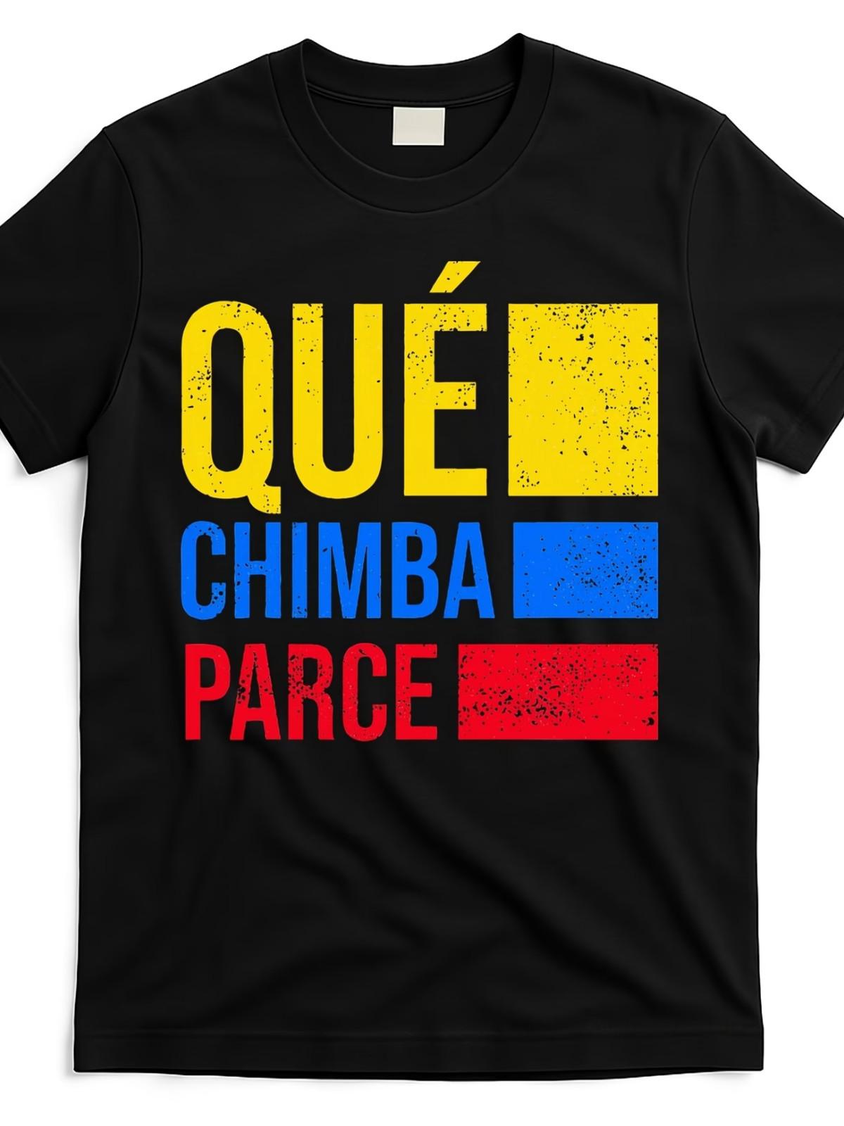 Men S Graphic Tee-Que Chimba Parce Colombia Flag Retro Vintage Colombian S