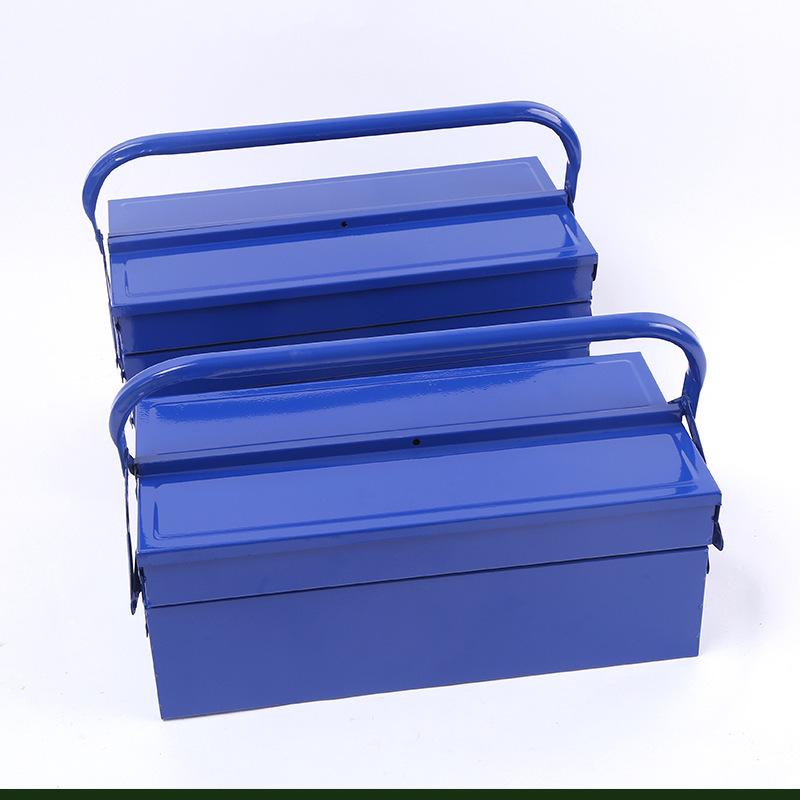 Thickened Double-Layer Metal Toolbox with Three-Layer Folding Design