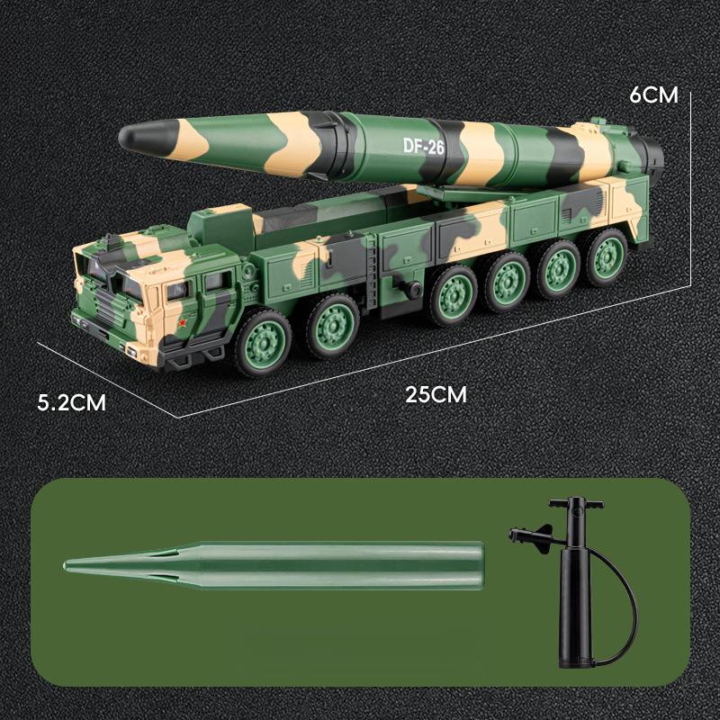 1: 50 Dongfeng 26/100 Missile Launch Vehicle Simulation Military Model Sound and Light Sliding Toy Car Children's Gift