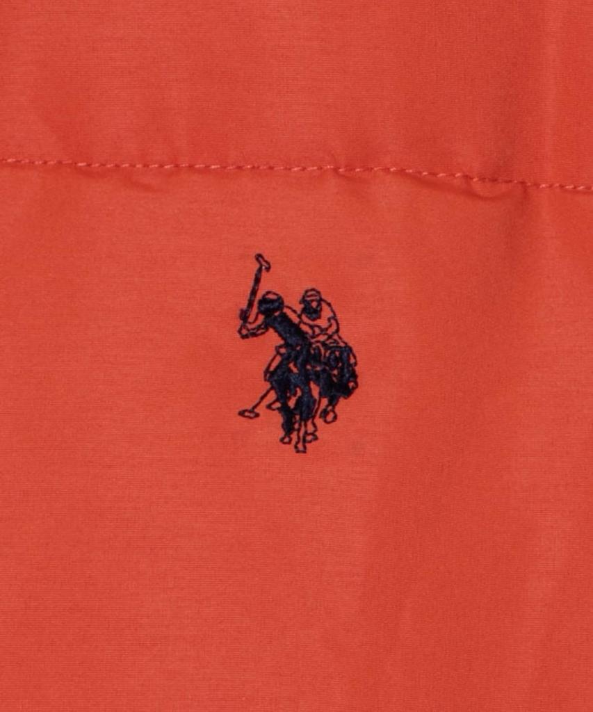 WEGO Down POLO Down Padded Winter Golf Size Dark Orange Men's Eco-Friendly Jacket, Web-Exclusive, Custom-Made, U.S. ASSN., Outerwear, Blouson, Wear,
