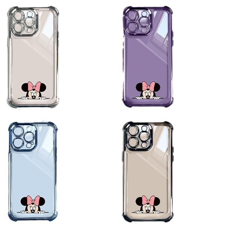 Applicable to Apple 11Pro mobile phone case iPhone11/11 four corners thickened transparent electroplating Minnie large airbag anti-drop