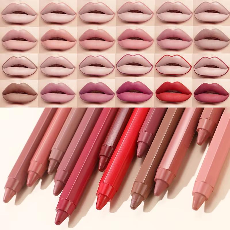 Lip Liner Autumn and Winter Matte Whitening Lipstick Velvet Matte Long-Lasting Makeup Effect Non-Fading Non-Stick Cup Lip Liner