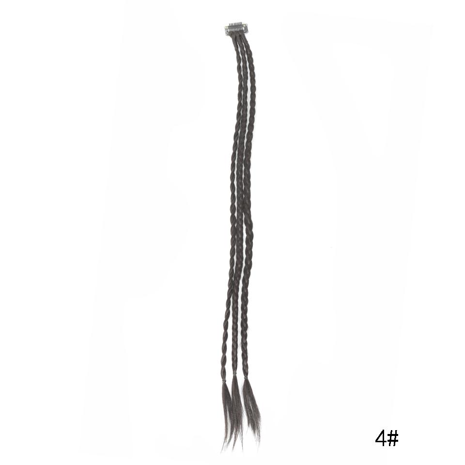LUPU Synthetische Vlecht Clip-in Haarverlengingen Vlechten Lange Paardenstaart Haardelen Voor Vrouwen Kinderen Meisjes Dagelijks Feest Cosplay 2 pcs black