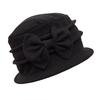 Womens Bell Beret Hat French elegant Vintage Floral Fleece Cloche Hat Classic Winter 1920s Bucket Hat