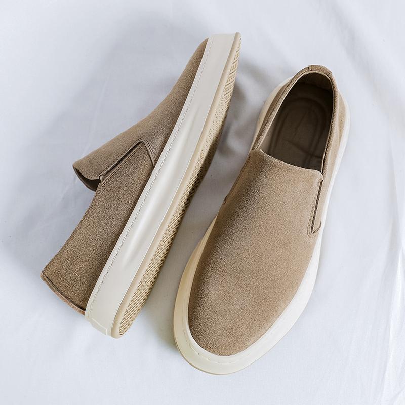 FashionNew High Quality Mens Suede Leather Loafers Luxury Handmade Slip On Casual Shoes For Men Driving Shoes Business Sneaker Moccasin