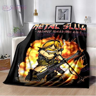 3D Karikatür Metal Sümüklüböcek Baskılı Flanel Battaniye Retro Oyun Battaniyesi Rahat Rahat Atmak Battaniye Dekor Odası Kanepe Kanepe Doğum Günü Hediyesi