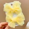 2Pcs/Set Pearl Bows Hair Clips Cute Sweet Girls Side Clip Solid Color Hairpin Handmade with Bow Hair Accessories Headdress Gifts