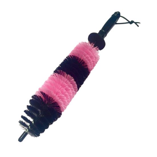 

Практичная двухцветная щетка для автомобильных колес, инструменты для очистки обода шины, скраб для мытья колес розовый/чёрный