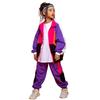 LOLANTA Kids' Tracksuit Set for Boys and Girls, Long Sleeve Top and Bottom Set, Perfect for Dance, Hip Hop, and Everyday Wear, Purple, Size 160