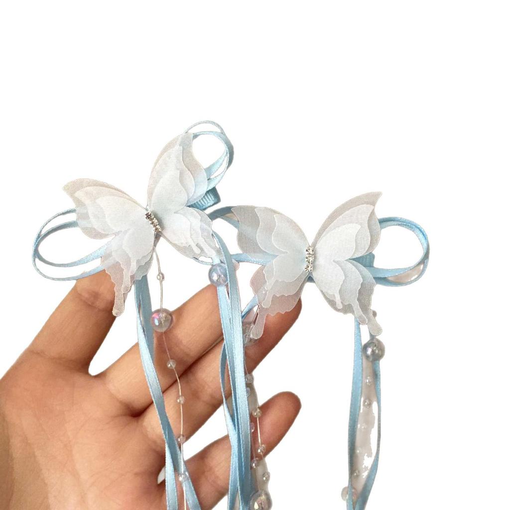 Korean Fairy Ribbon Bow Tassel Hair Clip - Ballet Style