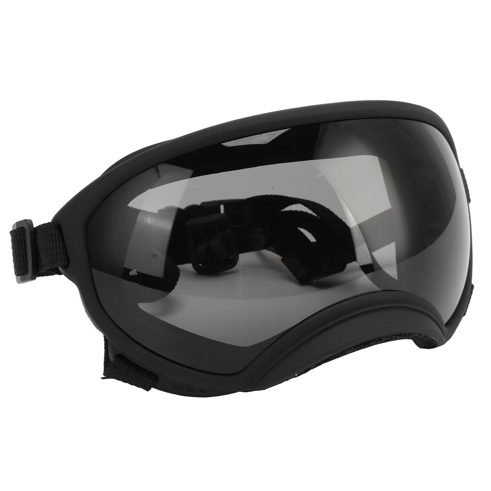 

Собачьи очки Ветрозащитные Ультрафиолетовые Пылезащитные Регулируемый ремешок Прочные Солнцезащитные очки для собак крупных пород Черная оправа