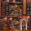 CRESYMME Dollhouse Book Nook Miniature Kit Wooden 3D Puzzle with LED Light for Adults