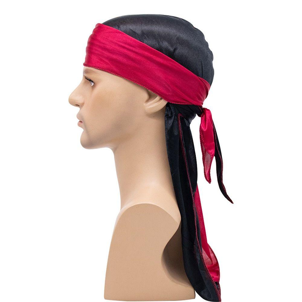 Elastic Silk Durag Thin Turban Hijab Adjustable Pirate Hat Men Women