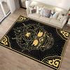 Modern Black and Gold Skull Pattern Carpet with Decorative Design Suitable for Use As an Anti-slip for Living Room Bedroom Sofas