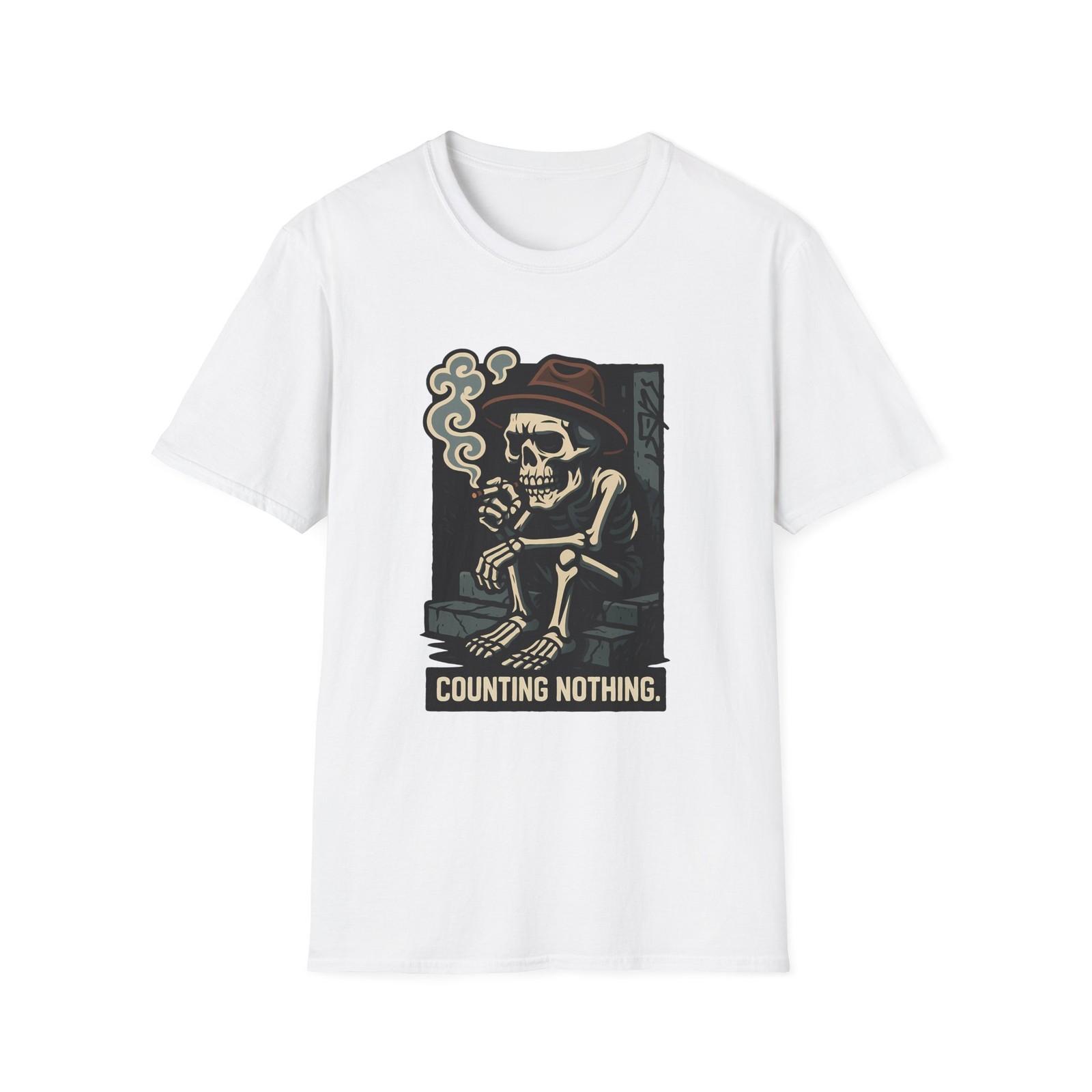 Unisex Softstyle T-Shirt Skeleton Smoking Lowrider Street Art S