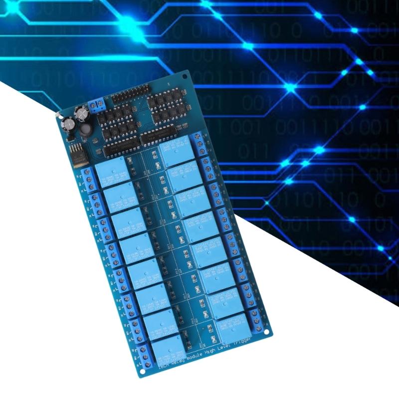 5V/12V/24V Relays Shield Module 16 Channel Relays Module with Optocoupler LM2576 Microcontrollers Interface Power Relays