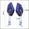 1Pair Universal Motocycle Rear View Adjustable Side Mirrors for Handlebars Aluminum Flame Pattern with 8mm/10mm Screws