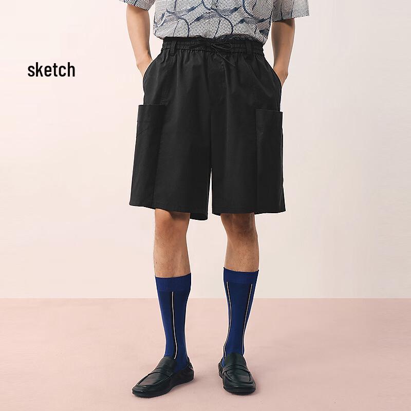 Men s 2026 Summer Loose Straight-Leg Shorts M чёрный