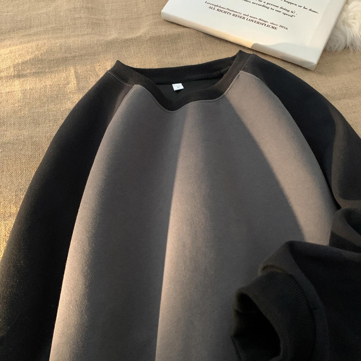 

Весна, осень и зима в японском стиле, маленькая свежая контрастная цветовая гамма, толстовка с круглым вырезом, свободная рубашка большого размера с длинными рукавами 5XL