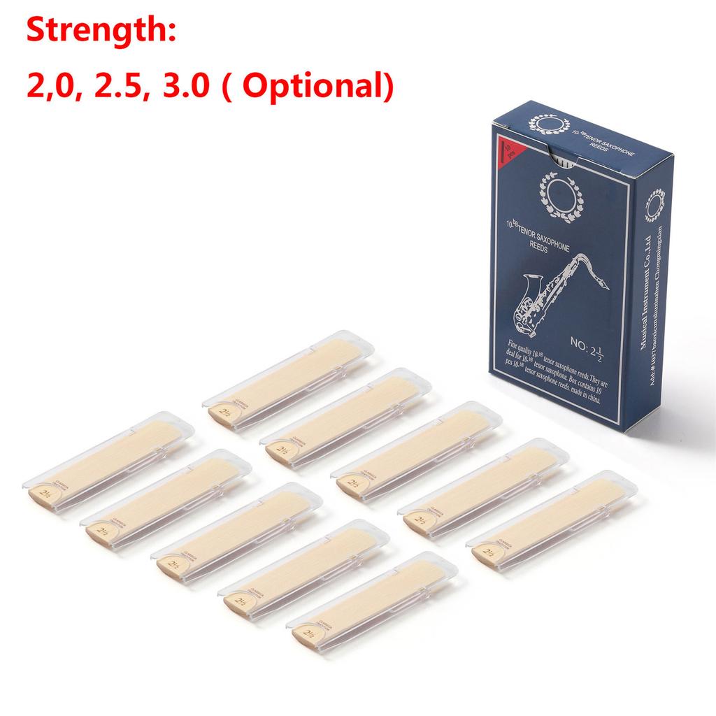 10 Stück Professionelle Saxophon-Blätter Ton mit Stärke 2.0/2.5/3.0 für Bb Tenor-Saxophon Blattteil Ausgezeichneter Klang