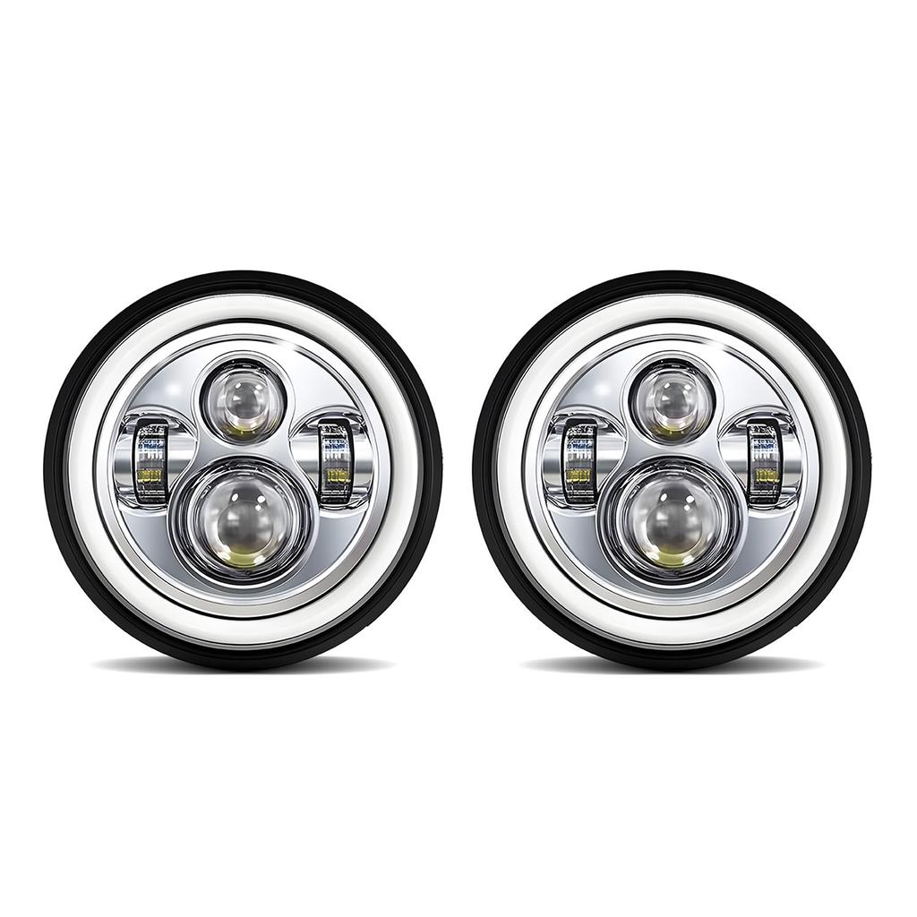 2Pcs 7 Inch Car Motorcycle LED Headlight with DRLTurn SignalLow BeamHigh Beam 7'' Round