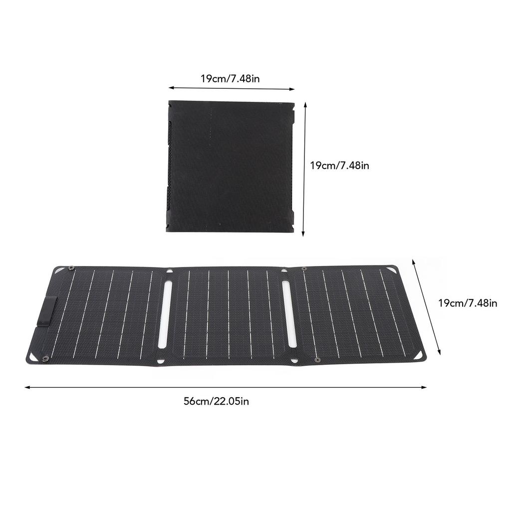 30W Solar Panel 3 Fold Monocrystalline 2 TYPE-C Port Portable Outdoor Solar Panel Charger for Laptops Tablets Phones