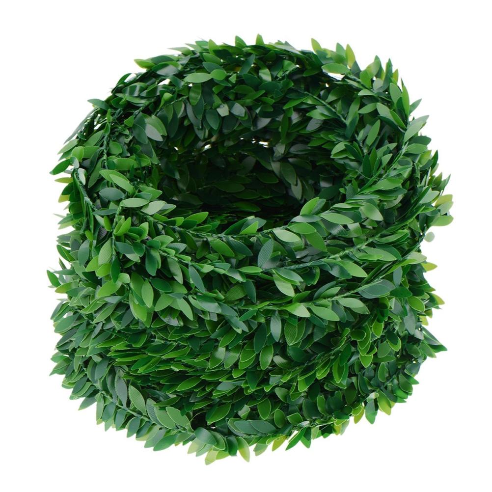 7.5m Green Christmas Vine with Iron Wire & Leaves for DIY Wreath Garland Holiday Decor