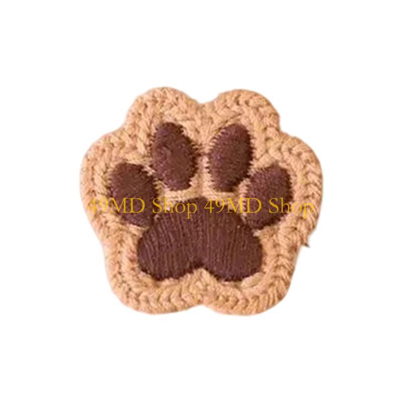 

49MD Embroidered Cartoon Kitten Paws Sew Patches Trimmings Applique for Wedding Dress Curtain Scarf Diy Decorations