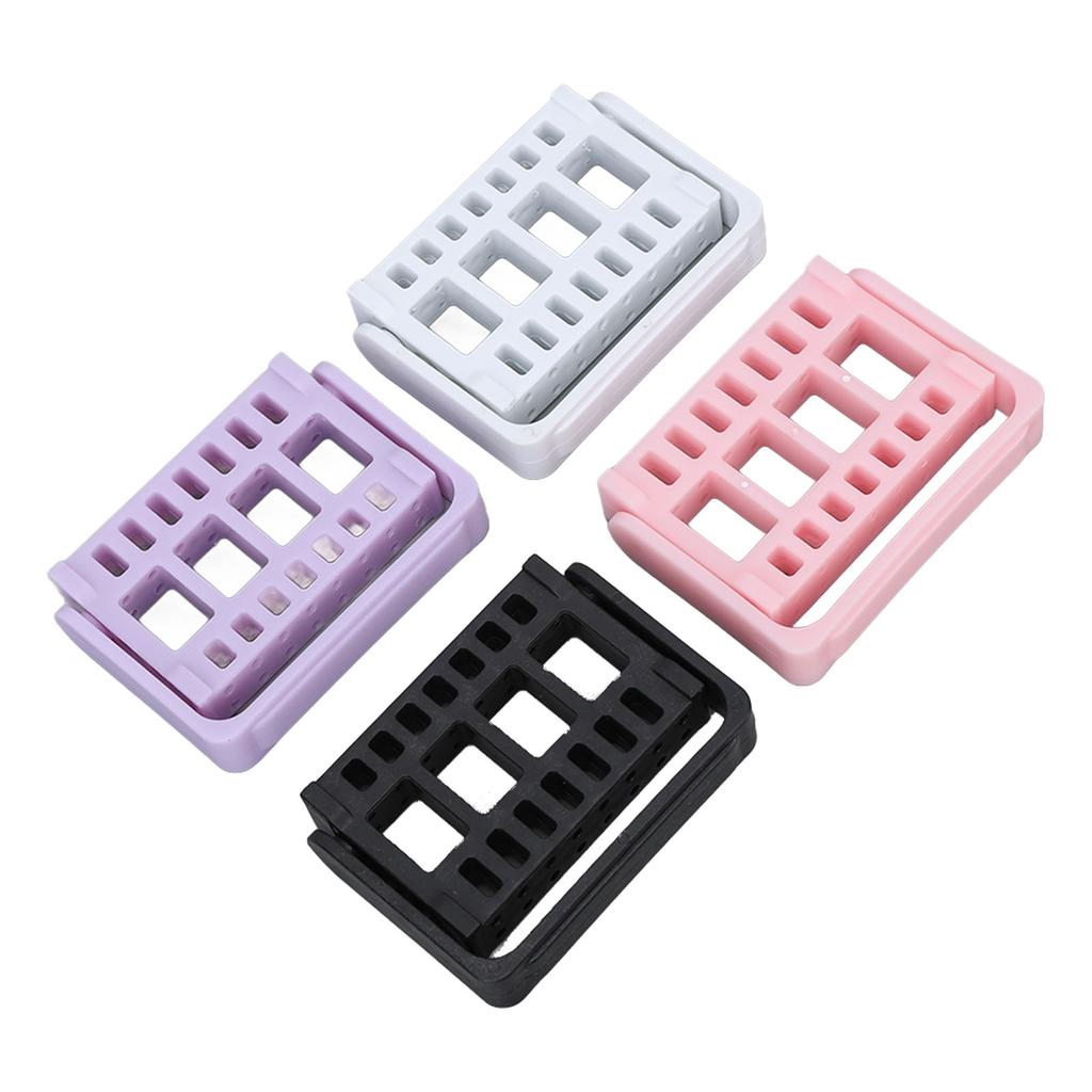 4pcs Nail Drill Bit Holder Stand Home Salon Dustproof Nail Drill Bit Display Organizer Storage Container Box