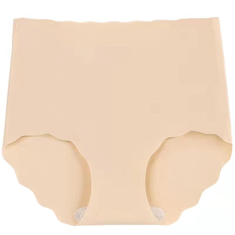 High-Waisted Seamless Ice Silk Panties - Women's Summer Cute Abdomen Control.