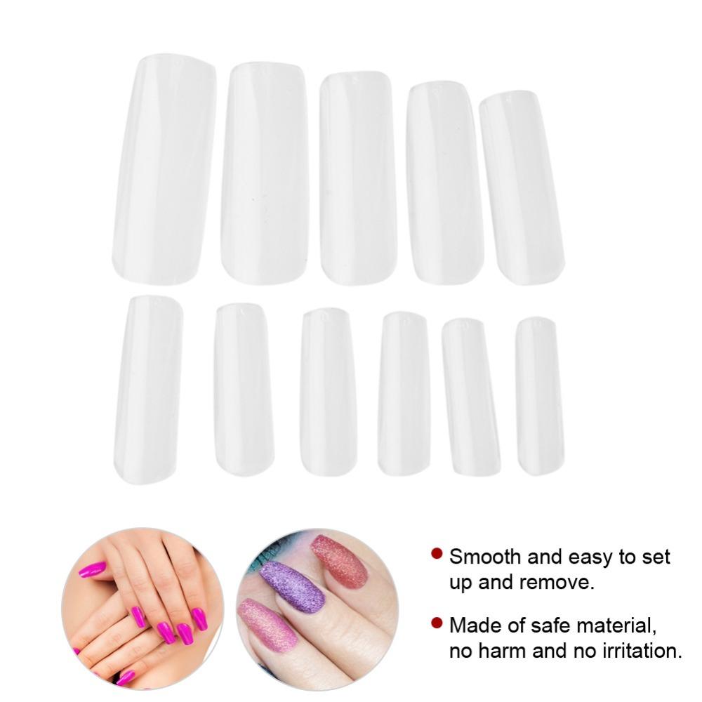 500pcs Long Square Full Coverage False Nail Tips Artificial Nail Extension Making