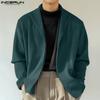 INCERUN Oversized Men Long Sleeve Knitted Open Front Cardigan