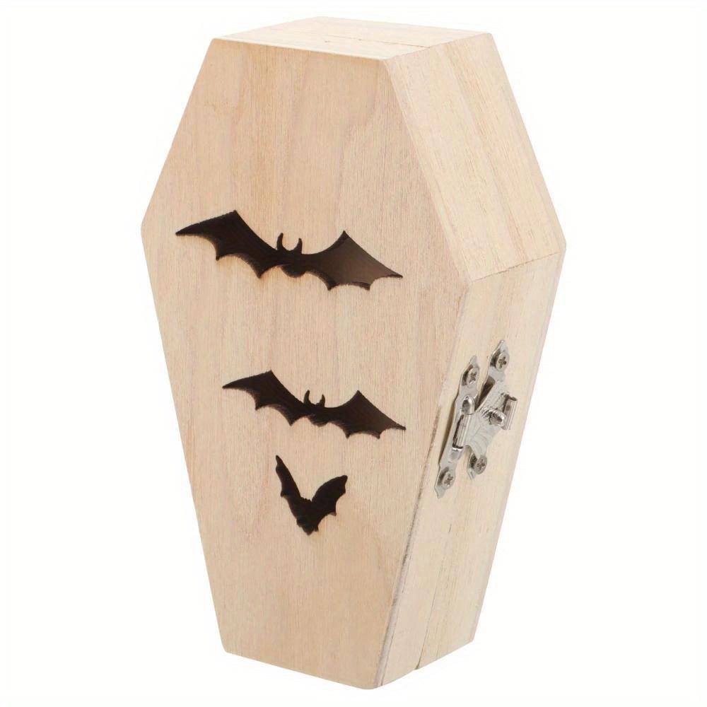 1pcs Halloween Box with Lids Halloween Decorations Mini Wooden Coffin Box Coffin Treat Candy Box Halloween Coffin Box for Party