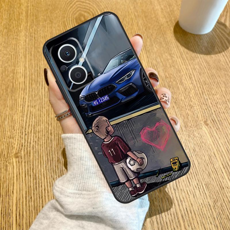 Boy Girl See Cool Sports Car Drift Funda For OPPO Reno 10 11 12 13 14 Pro 14F 13F 12F 11F 7 8 Lite OPPO Find X5 X8 X9 Pro Case