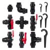 1Pc PVC PE Tube Tap Water Splitter 20/25/32/40/50mm Plastic Quick Valve Joint Agriculture Irrigation Water Pipe Fittings Black