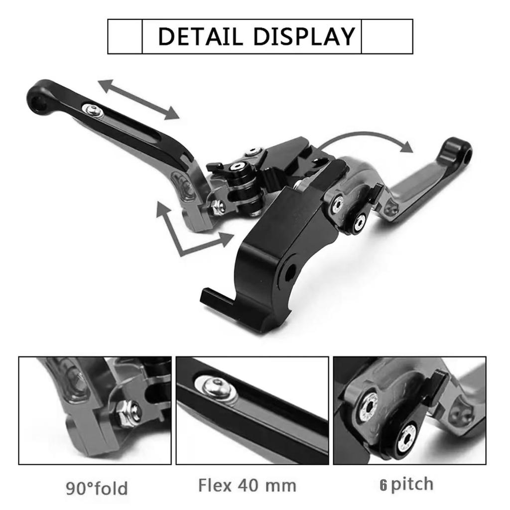 XIAXIA For NMAX 155 NMAX 125 2025 Adjustable Folding Scooter Brake Clutch Lever Handle nmax155 nmax125 2020-2025 Motorcycle Accessories (Titanium)