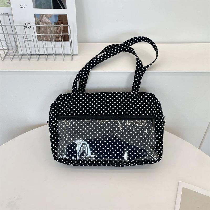 New Y2k Anime Polka Dot Ita Shoulder Bag Two-dimensional Cute Girl Transparent Tote Bag Large Capacity Otaku DIY Display Handbag