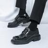Herren Leder Formelle Schuhe Quadratische Zehe Lässig Handgefertigt Plateau-Schuh Neu Qualität Dicke Sohle Oxford Business Hochzeitsschuhe