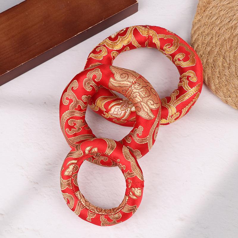 8/10/12cm Kırmızı İpek Yastık Minder Buddha Ses Kasesi Altlığı Tibet Singing Bowl İçin Nepal'de Kase Minderi Budizm Ürünleri