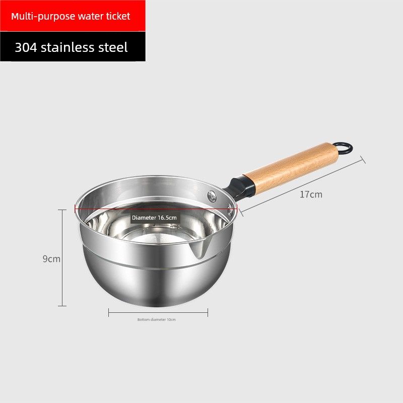 304 Stainless Steel Spoon Long Handle Water Spoon Canteen Large Water Float Soup Spoon Porridge Spoon Kitchen Water Spoon Water Scoop [304 Stainless Steel]