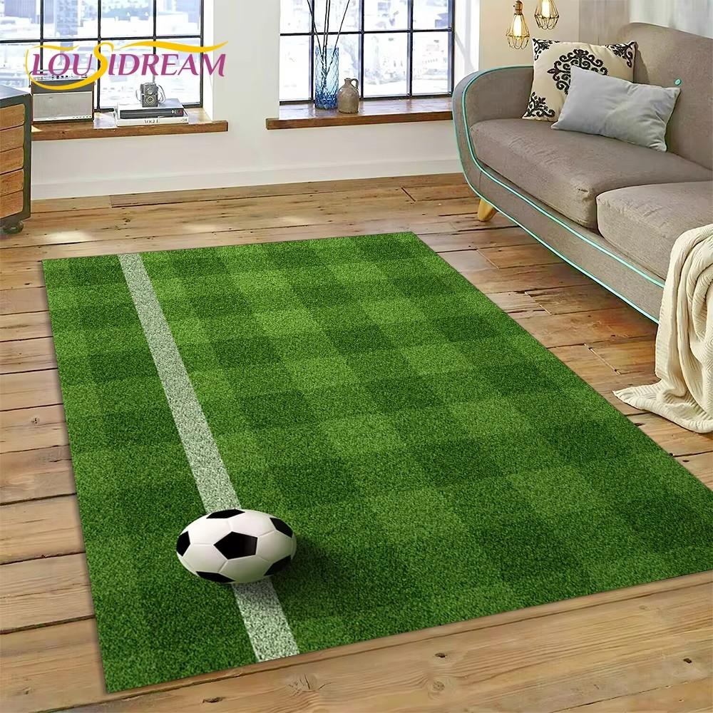 Soccer Football Field Rug Carpet for Living Room Bedroom Home Decor,Floor Mat Non-slip Decoration for Sofa Kitchen Doormat Gifts