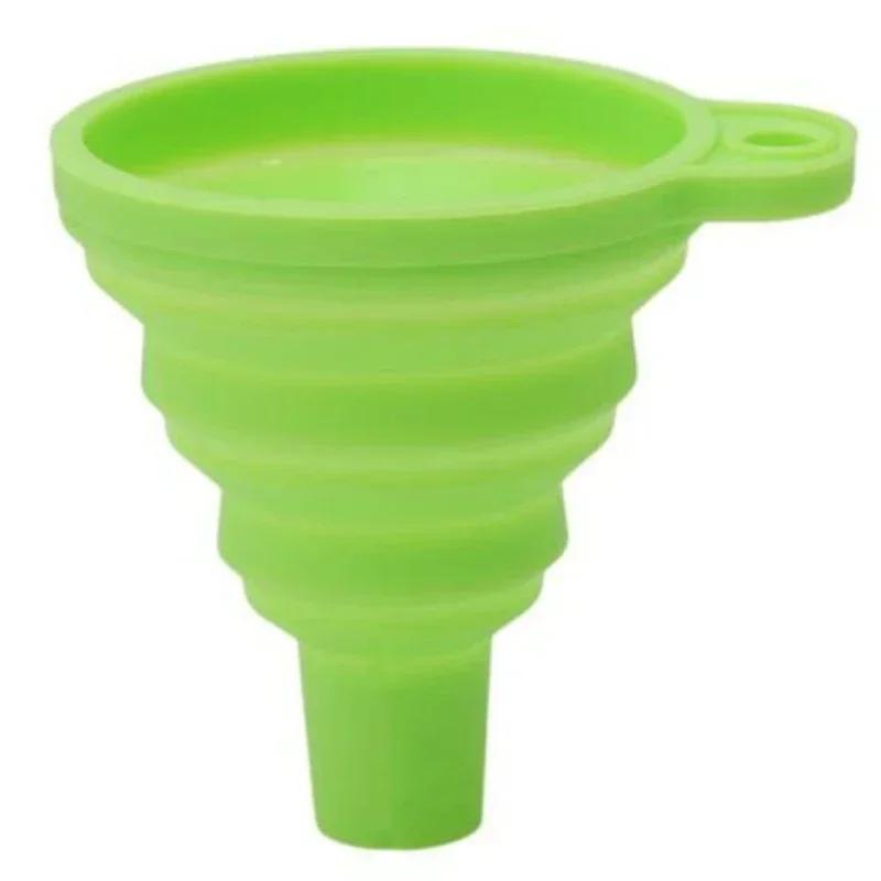 Reusable Universal Silicone Funnel Washer Fluid Foldable  Water Filling  Bottle Liquid Transfer Food Grade Kitchen Accessories