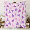 A Cozy Triangle Pattern Flannel Blanket for Bed, Office, Home, Camping, Comfort and Warmth, Sofa, Decoration - Christmas