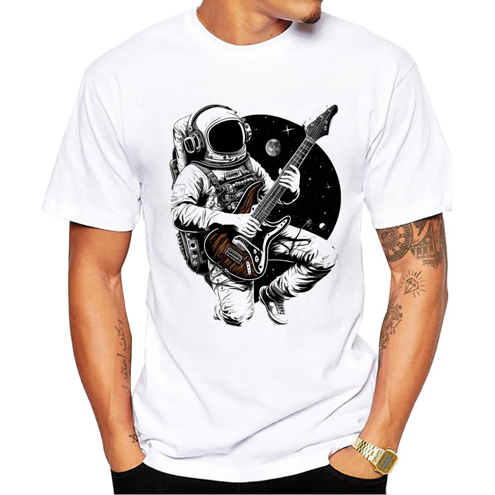 TEEHUB Vintage 3D Cat Play Guitar Men T-Shirt Fashion Streetwear Short Sleeve T Shirts Hipster Music Tee Cool Tops