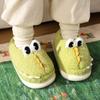 Kinder Warme und Leichte Baumwollschuhe Indoor Zuhause Fersen Hausschuhe Niedliche Dinosaurier Pelzschuhe