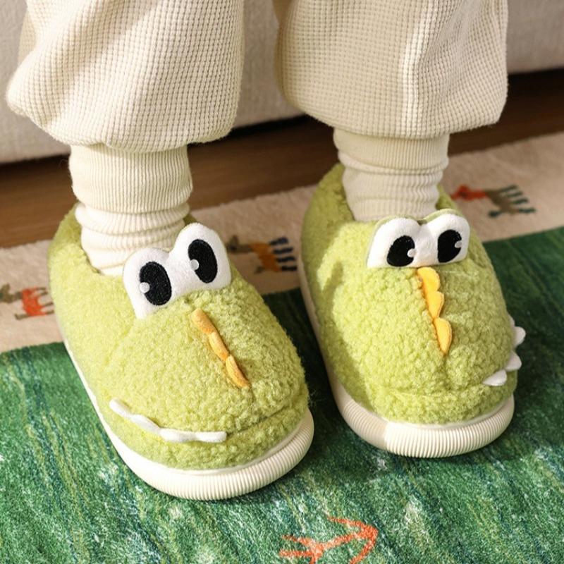 Kinder Warme und Leichte Baumwollschuhe Indoor Zuhause Fersen Hausschuhe Niedliche Dinosaurier Pelzschuhe