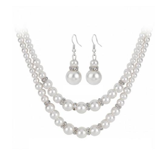 Royal Style Princess Imitation Pearl Teardrop hänge Elegant halsband örhängen