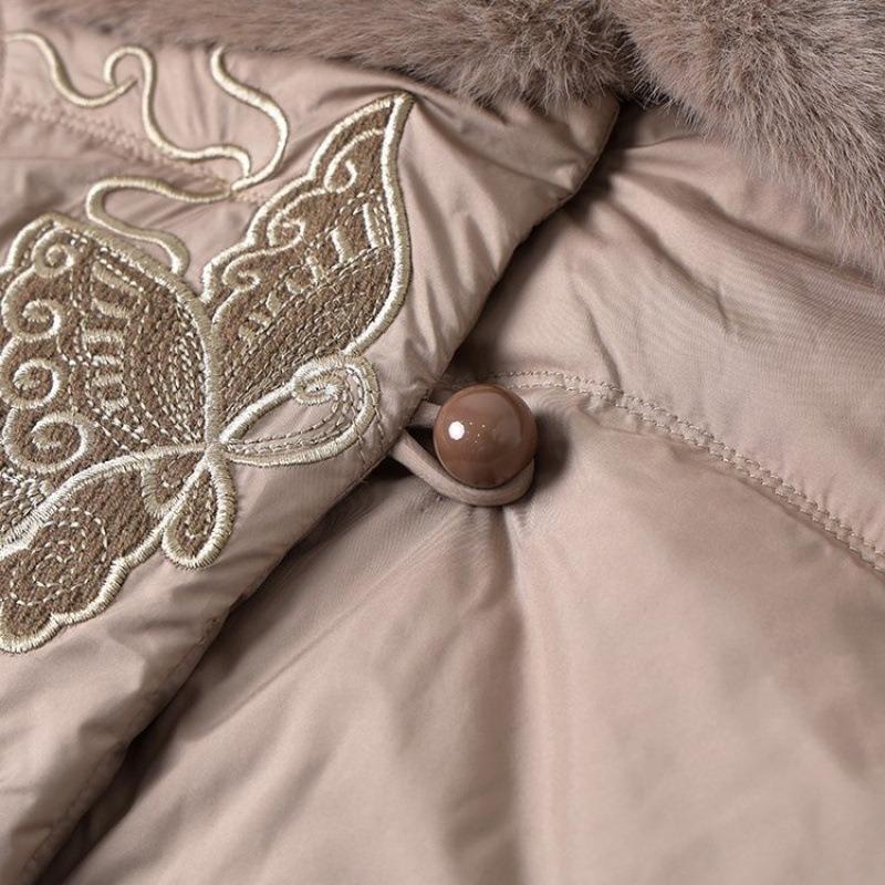 Mom Winter Velvet Padded Jacket Thickened New Medium Padded Jacket Middle-aged and Elderly Winter Padded Jacket