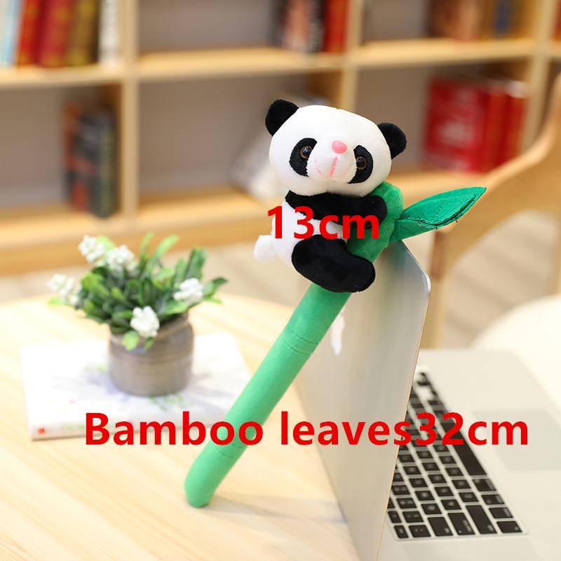 Hot 12cm-20cm Lovely Funny Panda With Bamboo Leaves Plush Toys Soft Cute Cartoon Animal Black And White Stuffed Doll Kids Gift